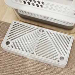 PawHut High Sided Stainless Steel Cat Litter Box with Metal Scoop & Holder, Light Gray, 23.7-in slide 2 of 9