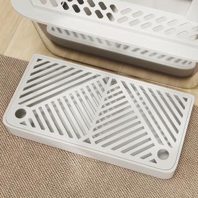 Show full view: PawHut High Sided Stainless Steel Cat Litter Box with Metal Scoop & Holder, Light Gray, 23.7-in slide 9 of 9