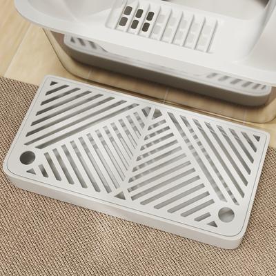 Show full view: PawHut High Sided Stainless Steel Cat Litter Box with Metal Scoop, Light Gray, 23.7-in slide 9 of 9