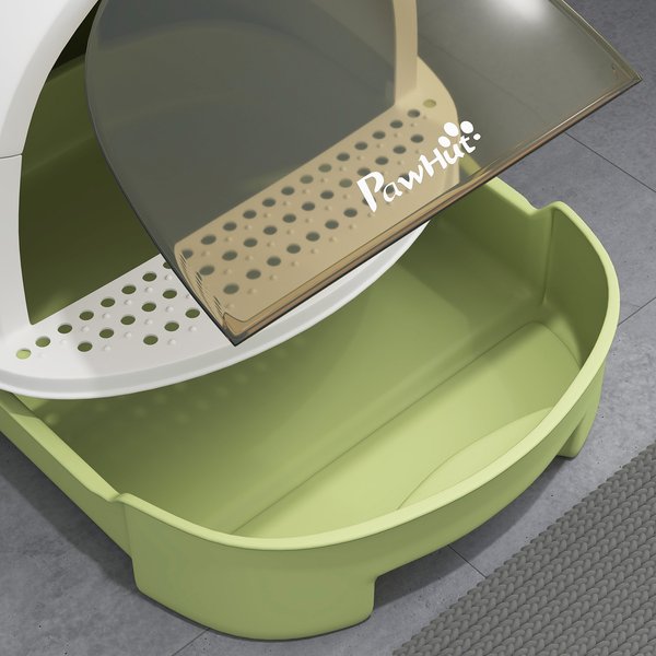 PawHut Cat Litter Box with Scoop, Green