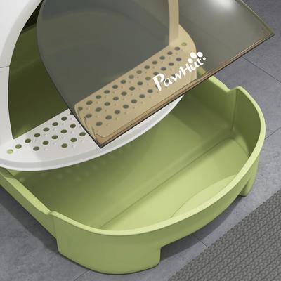 Show full view: PawHut Covered Cat Litter Box with Lid & Scoop, 20.5-in, Green slide 8 of 9