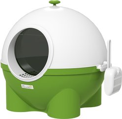 PawHut Hooded Cat Litter Box with Lid & Scoop, Dark Green, 20.9-in