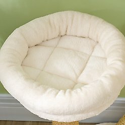 PawHut Wooden Cat Scratching Posts 41-in Plush Cat Tree & Condo, Cream White slide 2 of 9