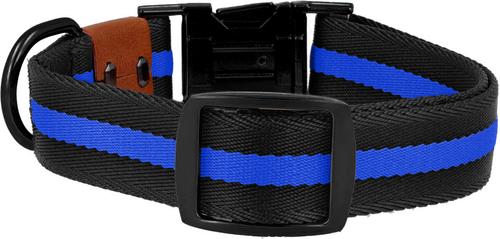 Show full view: JEJOU DOG Neon Blue Stripes Walk Set Dog Collar & Leash, Neon Blue, Medium slide 3 of 6