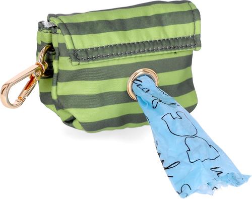 Show full view: JEJOU DOG Green Stripes Walk Set Dog Collar & Leash, Green, Small slide 6 of 7