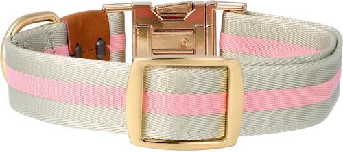 Show full view: JEJOU DOG Pink Stripes Walk Set Dog Collar & Leash, Pink, Small slide 3 of 6