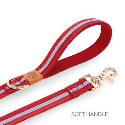 Show full view: JEJOU DOG Burgundy Stripes Walk Set Dog Collar & Leash, Burgundy, Medium slide 4 of 6