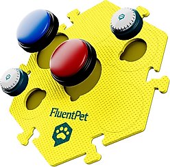 FluentPet FlexTile Talking Mat Dog Toy, Yellow