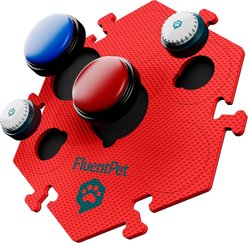 FluentPet FlexTile Talking Mat Dog Toy, Red