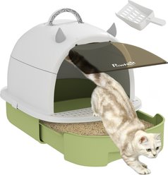 PawHut Covered Cat Litter Box with Lid & Scoop, 20.5-in, Green