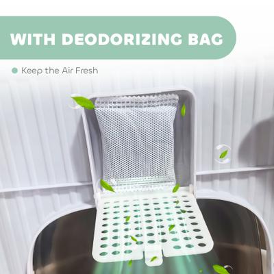 Show full view: PawHut Enclosed Drawer Cat Litter Box with Scoop, Gray, 20.7-in slide 8 of 10