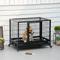 Show in main carousel: PawHut Heavy Duty Double Door Lockable Wheels Dog Crate, Black, 36-in slide 3 of 11