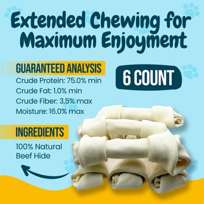 Show full view: HOTSPOT PETS 8 to 9-in Knotted Bones Rawhide Dog Treats, 6 count slide 5 of 10