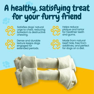 Show full view: HOTSPOT PETS 8 to 9-in Knotted Bones Rawhide Dog Treats, 6 count slide 6 of 10