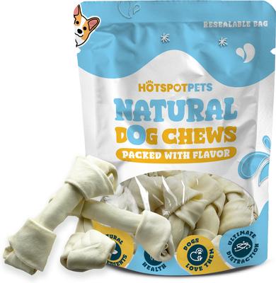 Show full view: HOTSPOT PETS 8 to 9-in Knotted Bones Rawhide Dog Treats, 3 count slide 3 of 10