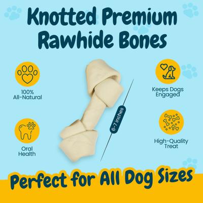 Show full view: HOTSPOT PETS 6 to 7-in Knotted Bones Rawhide Dog Treats, 6 count slide 4 of 10