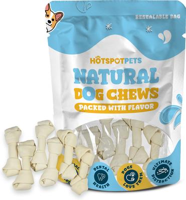 Show full view: HOTSPOT PETS 6 to 7-in Knotted Bones Rawhide Dog Treats, 6 count slide 3 of 10
