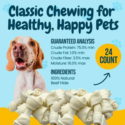 Show full view: HOTSPOT PETS 4 to 5-in Knotted Bones Rawhide Dog Treats, 24 count slide 5 of 11