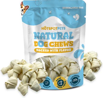 Show full view: HOTSPOT PETS 4 to 5-in Knotted Bones Rawhide Dog Treats, 24 count slide 3 of 11