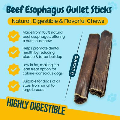 Show full view: HOTSPOT PETS 6-in Beef Gullet Sticks Dog Treats, 12 count slide 4 of 10