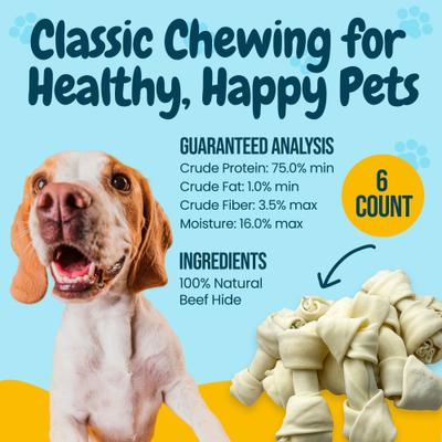 Show full view: HOTSPOT PETS 4 to 5-in Knotted Bones Rawhide Dog Treats, 6 count slide 5 of 11