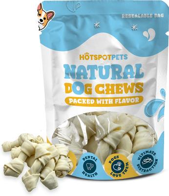Show full view: HOTSPOT PETS 4 to 5-in Knotted Bones Rawhide Dog Treats, 6 count slide 3 of 11