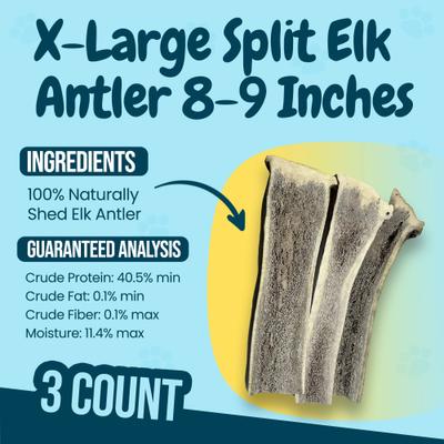 Show full view: HOTSPOT PETS 8 to 9-in Split Elk Antlers Dog Treats, X-Large, 3 count slide 5 of 8