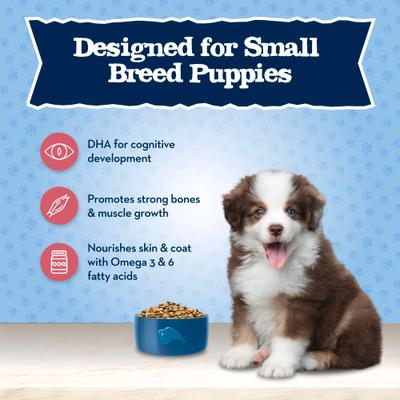 Show full view: Blue Buffalo Baby Blue Healthy Small Breed Growth Formula Natural Chicken & Oatmeal Rice Recipe Puppy Dry Food, 8-lb bundle slide 5 of 11