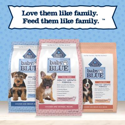 Show full view: Blue Buffalo Baby Blue Healthy Growth Formula Natural Chicken & Brown Rice Recipe Puppy Dry Food, 4-lb bag slide 10 of 11