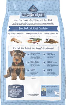 Show full view: Blue Buffalo Baby Blue Healthy Growth Formula Natural Chicken & Brown Rice Recipe Puppy Dry Food, 4-lb bag slide 3 of 11