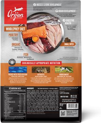 Show full view: ORIJEN Grain-Free High-Protein Small Breed Puppy Dry Dog Food, 4-lb bag slide 3 of 11