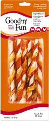 Good 'n' Fun Triple Flavor Twist Sticks Pork, Beef & Chicken Dog Treat Chew, 10 count