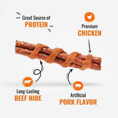 Show full view: Good 'n' Fun Triple Flavor Chicken Wrapped Beefy Spirals Dog Treat Chews, 3 count slide 5 of 10