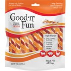 Good 'n' Fun Triple Flavor Twist Sticks Pork, Beef & Chicken Dog Treat Chew, 70 count