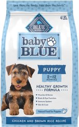 Blue Buffalo Baby Blue Healthy Growth Formula Natural Chicken & Brown Rice Recipe Puppy Dry Food, 4-lb bag