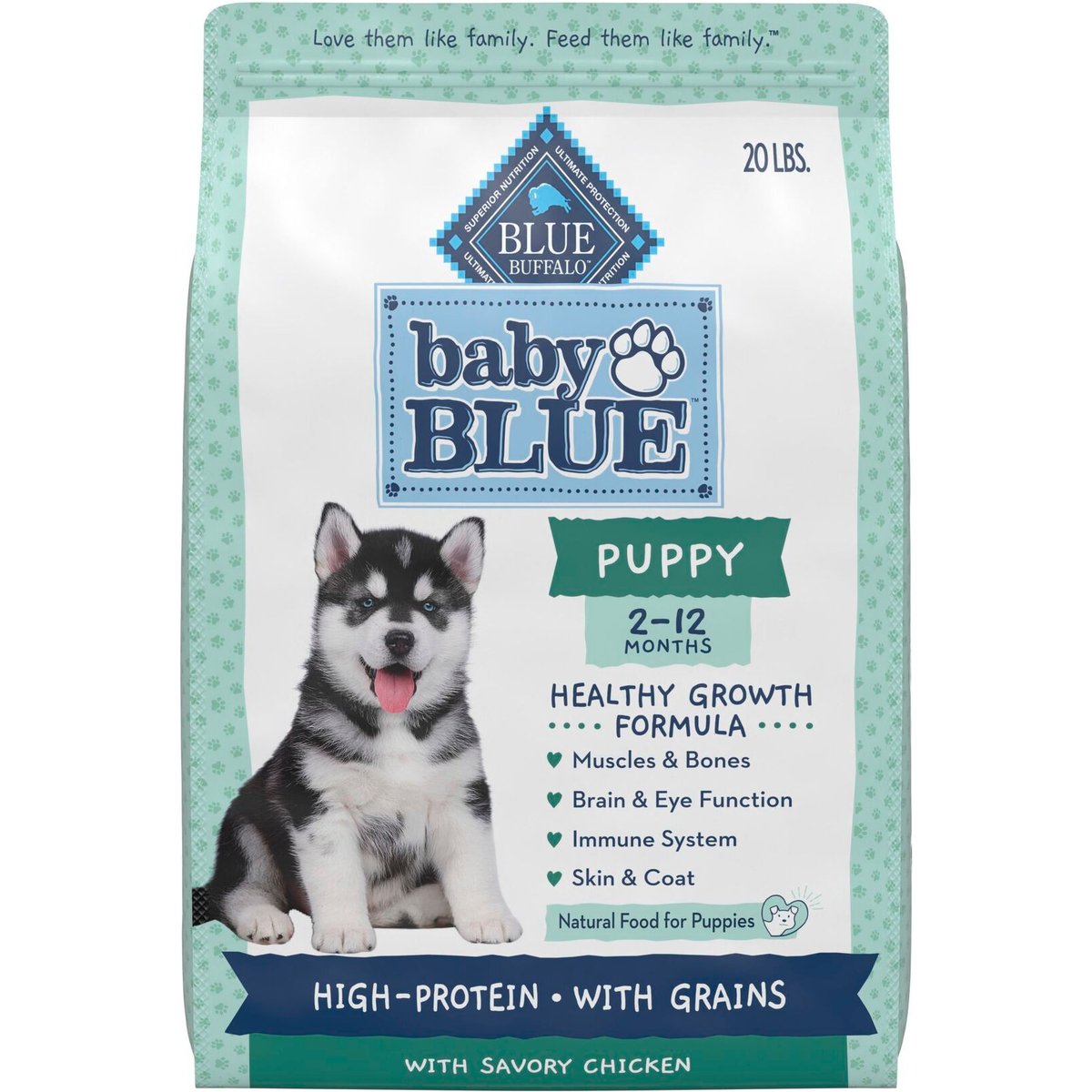Blue Buffalo High Protein Puppy Chicken Dry Dog Food, 20-lb bag