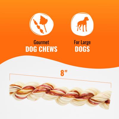 Show full view: Good 'n' Fun Triple Flavor Twist Ropes Pork, Beef & Chicken Dog Treat Chews, Large, 3 count slide 6 of 10