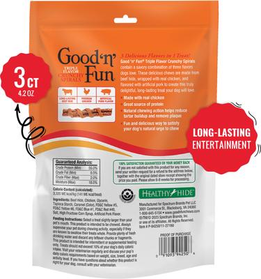 Show full view: Good 'n' Fun Triple Flavor Chicken Wrapped Beefy Spirals Dog Treat Chews, 3 count slide 3 of 10