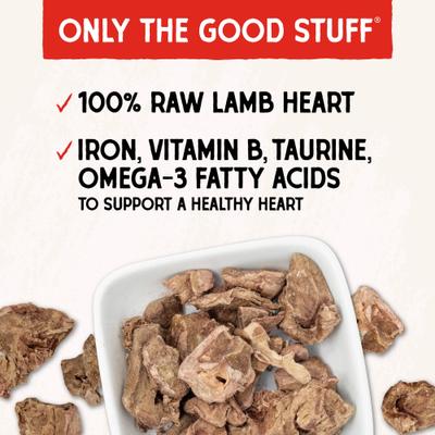 Show full view: Stella & Chewy's Lamb Heart Freeze-Dried Raw Dog Treats, 3-oz bag slide 4 of 12