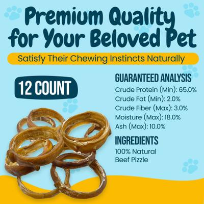 Show full view: HOTSPOT PETS 4 to 5-in Beef Bully Rings Dog Treats, Large, 12 count slide 5 of 11