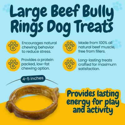 Show full view: HOTSPOT PETS 4 to 5-in Beef Bully Rings Dog Treats, Large, 12 count slide 4 of 11
