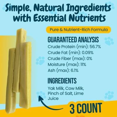 Show full view: HOTSPOT PETS 6 to 7-in Himalayan Yak Cheese Dog Chew Treats, X-Large, 3 count slide 5 of 11