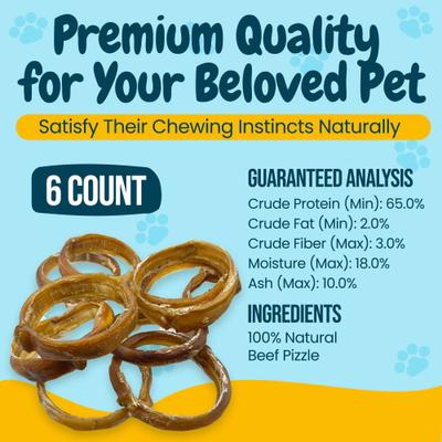 Show full view: HOTSPOT PETS 4 to 5-in Beef Bully Rings Dog Treats, Large, 6 count slide 5 of 11