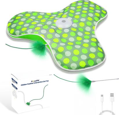 Show full view: PawsPik Interactive Hide & Seek Concealed Feather Cat Toy, Green slide 7 of 9