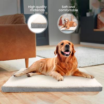 Show full view: Restology Precious Tails Sherpa Dog Crate Mat, Gray, Medium: 28-in slide 5 of 8