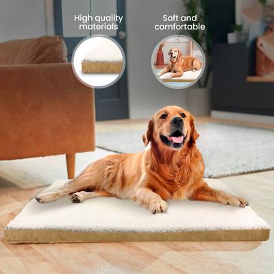 Show full view: Restology Precious Tails Sherpa Dog Crate Mat, Camel, Medium: 28-in slide 4 of 7