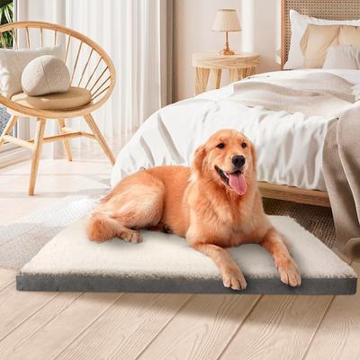 Show full view: Restology Precious Tails Sherpa Dog Crate Mat, Gray, Medium: 28-in slide 8 of 8