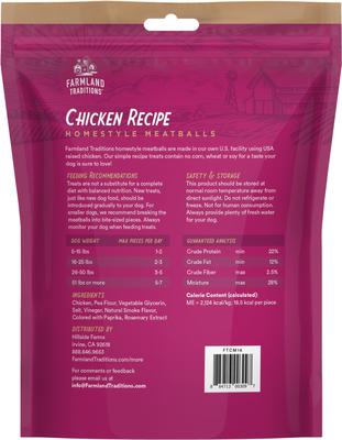 Show full view: Farmland Traditions Chicken Meatballs Jerky Dog Treats, 6-oz bag slide 3 of 6