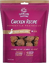 Farmland Traditions Chicken Meatballs Jerky Dog Treats, 16-oz bag
