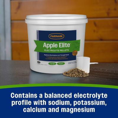Show full view: Farnam Apple Elite Electrolyte Pellets Horse Supplement, 7.5-lb bucket slide 6 of 11